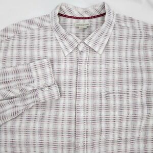 Carbon 2 Cobalt Textured Plaid Button Up Shirt Mens XL Casual Weekend Resort